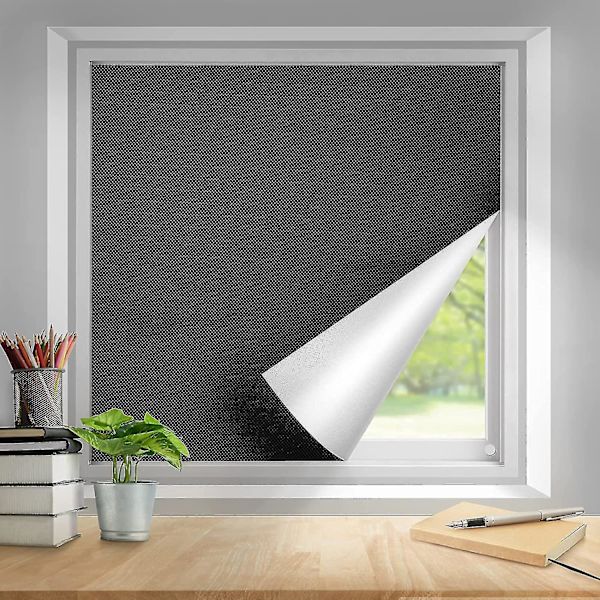 135*300cm Lystette Gardiner, Vindu Lystette Stoff Bærbar Lystette Rullgardin For Soverom, Baby Barnehage Full Lystette Dobbeltsidig Svart