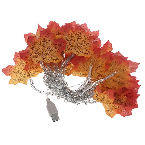 6 meter 40 lys Plastmateriale Kunstig Lønn Blad Led Lysstreng Lys Autumnsdekorasjon 6 meter 40 lys