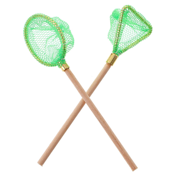 2 kpl Miniatyyrikalastusverkko Leikkikalastusverkko Lasten Leikkikalut Pieni Talo Kalastustarvikkeet Vaaleanvihreä 8,5x2,5 Light Green 8.5x2.5cm