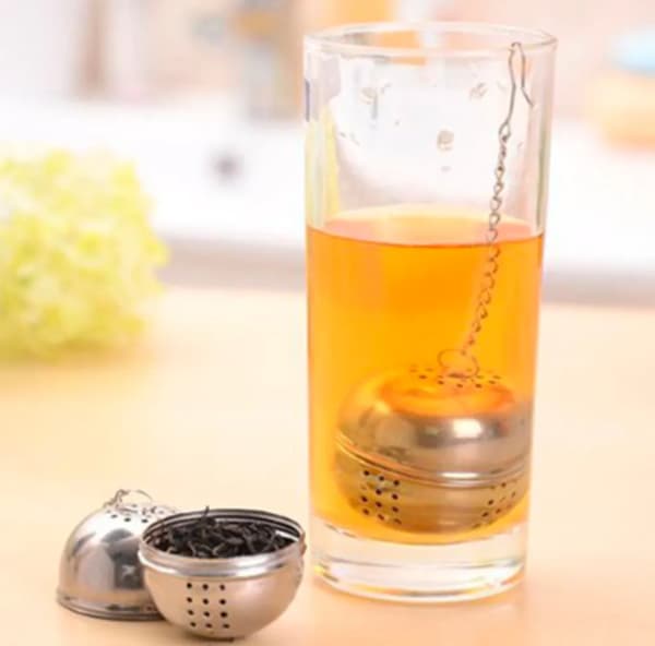 4 stk rustfritt stål kule te-sil kule te-sil nettfilter te-infuser