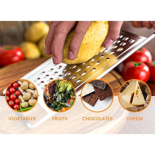 1 pc Extra Coarse Stainless Steel Handheld Grater with Non-Slip Flat Grip, Perfect for Vegetables, Cheese, Eggs