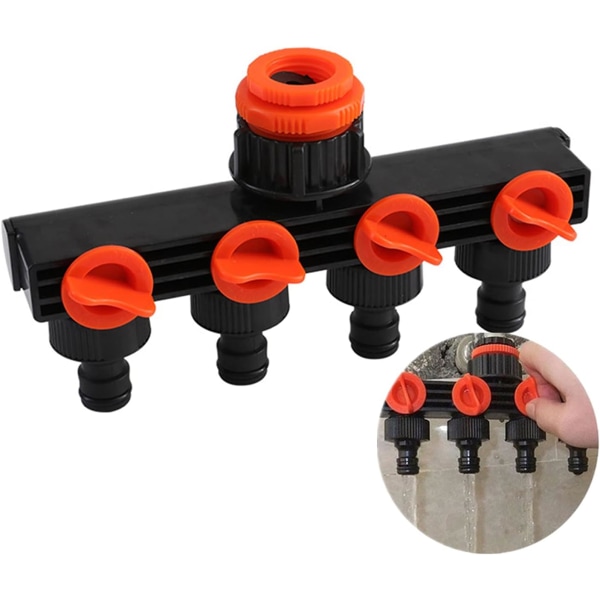 Four-way valve, plastic manifold, water outlet valve, faucet, joint, pipe distributor, adjustable water flow, one