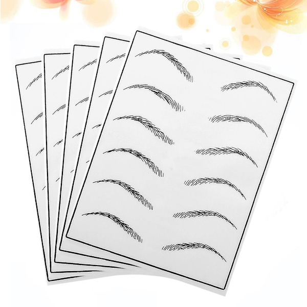 5 Ark Eyebrow Övningshud Tillbehör Eyebrow Träning Hud Eyebrow Övningshud Eye Brow Övningshud Vit