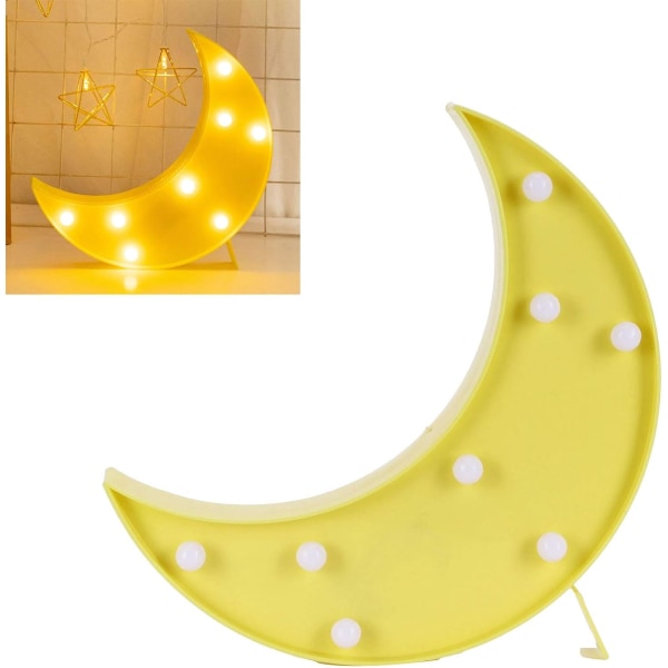 Erottuva kuun muotoinen yövalo, kaunis LED-koristelamppu, kauniisti koristeltu jouluksi, ystävänpäiväksi, häihin, ravintoloihin, hotelleihin