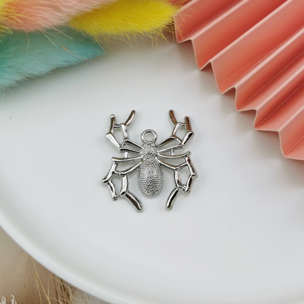 10PC Antik Sølv Halloween Spider Alloy Charms Anheng for Armbånd Halskjede Øredobber DIY smykker Craft Making