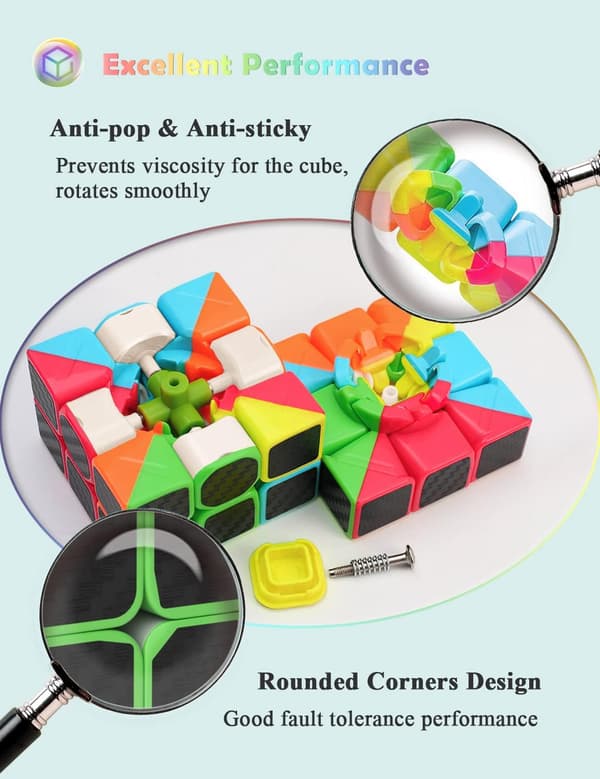(Hiilikuitu)[4 kpl pakkaus] Speed ​​Cube -setti, Speed ​​Cube 2x2 3x3