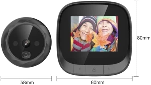 Electronic Door Viewer with Night Vision, LCD Screen with 90-Degree Wide-Angle Lens, Built-in Memory