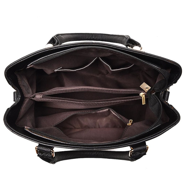 Damväska i Läder, Axelväska, Handväska, Messenger, Satchel, Crossbody, Vinröd