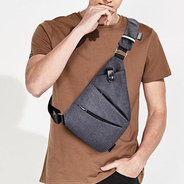 Nylon Bröstpack Vattenavvisande Utomhus Män Små Atletiska Ryggsäckar Vänster