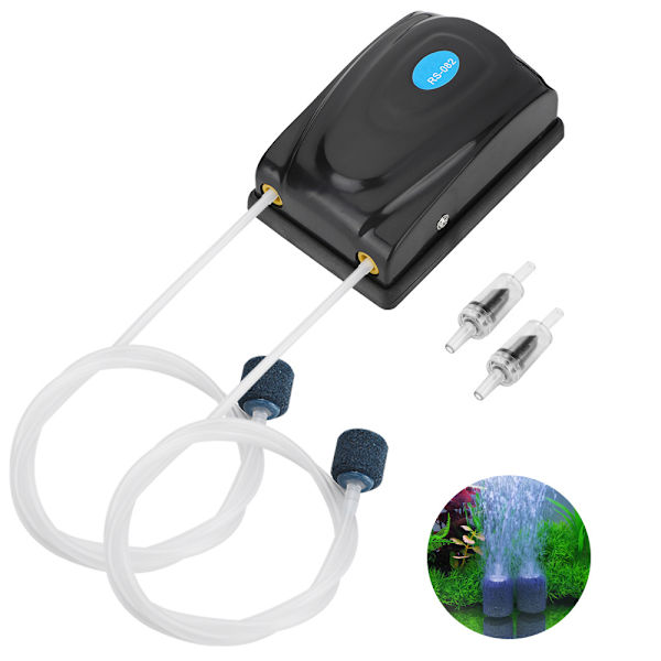 Mini 5W Akvarium Luftpumpe, Stille Akvarium Bobler, Oxygen Aerator Pumpe til Lille Akvarium, med Luftslange, Luftsten og Ikke-Tilbageføringsventil