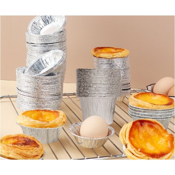 Set med 100 molds i aluminium - form för tårtor, flans, individuella kakor