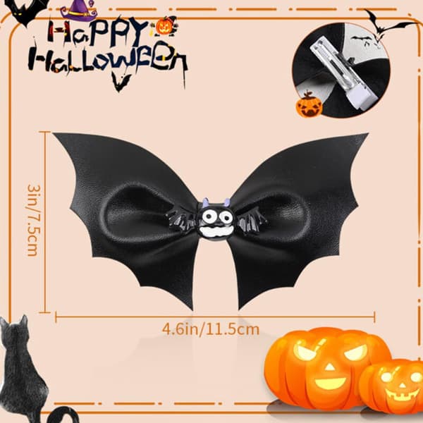 Halloween Flaggermus Hårspenne Klemme Goth Cortex Hårtilbehør 2 stk