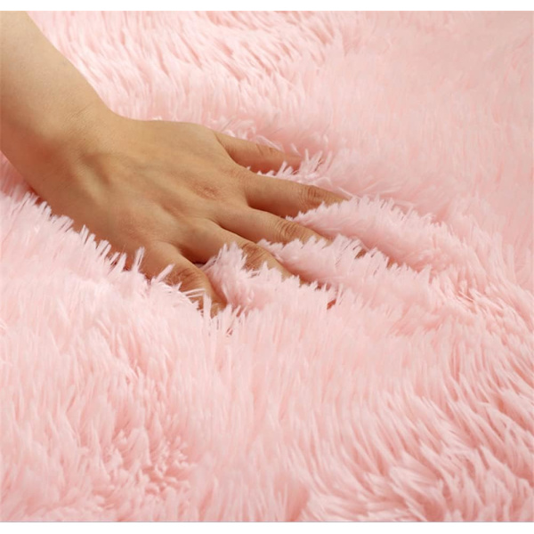 Modern fluffig matta för vardagsrum, mjuk och lämplig för barnrum, sovrum, heminredning, inredning, ultramjuk matta (rosa