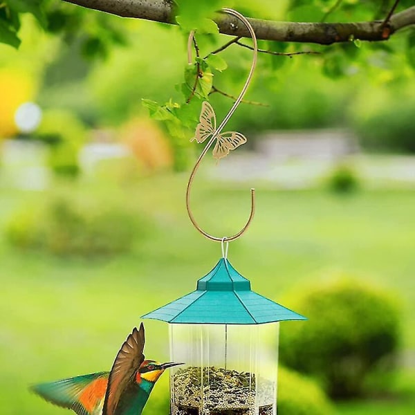 Hummingbird Matningskrok Blomkrukhängare Butterfly Smidesjärnskrok Blomkrukkrok (2st)