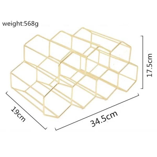 Gullmetall Vinstativ, Benkeplate Vinstativ, 9 Flasker Bordplate Vinstativ For Oppbevaring