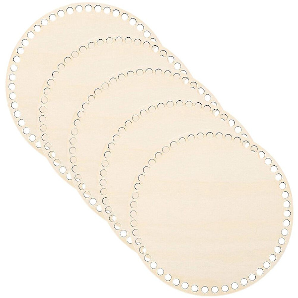 5 st Trä Botten för DIY Stickning Virkning Väska Formgivning Bas med Hål 30X30cm