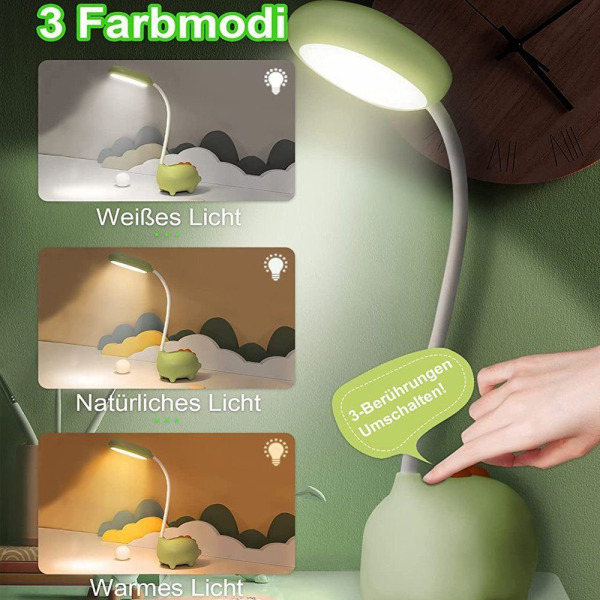 Langhalset Dinosaur Skrivebordslampe for barn