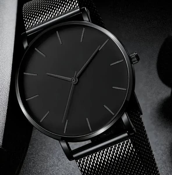 Herreur, Quartz, med slidstærk rem i rustfrit stål, 40 mm, sort