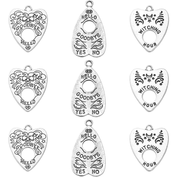 30 stk 3 stilarter antik stil hjerte med ord heksetime charms til DIY øreringe halskæde armbånd smykker forsyninger