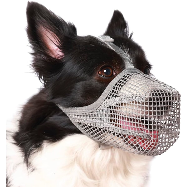 Hundens nosparti i mjuk nylon - justerbart ventilerande mesh , hundmask, cover för bitande slickning och