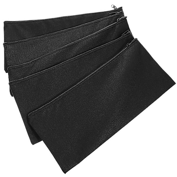 5 stk Heavy Duty Glidelås Lomme Verktøy Oppbevaring Små Verktøy Lommer Glidelås Glidelås Nyttig Verktøy Vesker Black 34X15X0.5CM