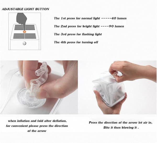 Inflatable Frosted Cube Solar Emergency Light