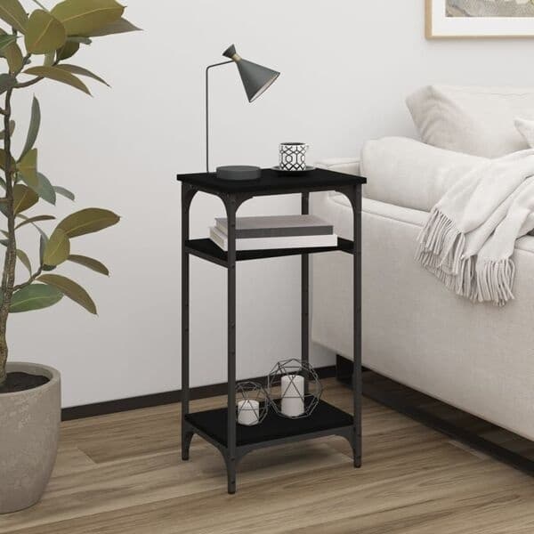 vidaXL Side Table Black 40x30x75 cm Engineered Wood 6510 Black 6510 Svart