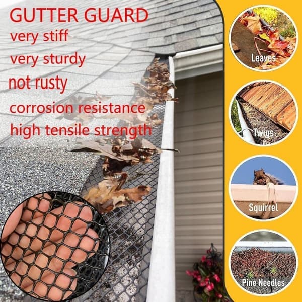Gutter guard / Gutter protection - Leaf guard for gutter net 6 meters long, prevents clogging