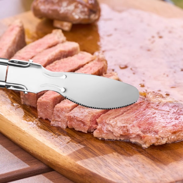 Udendørs Spisebestik Foldbart Genanvendeligt Køkkenudstyr Bærbar Camping Bestik til Rygsækrejser BBQ Madlavning Rejse Ske