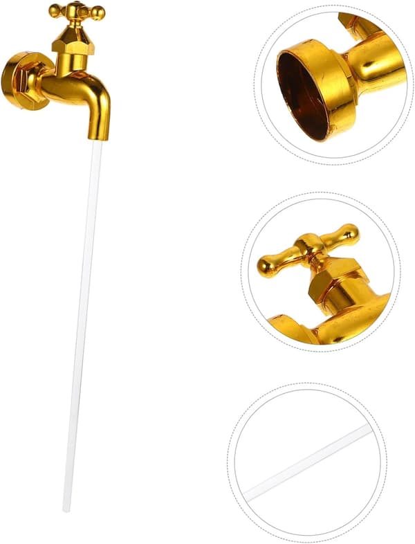 Visible Flowing Spout Faucet Fountain for Garden Decoration with Replaceable Water Pump Function