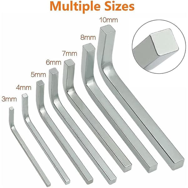7-piece Square Head Key Set L-shaped Square Key Set Chrome Vanadium Steel Square Head Screwdrivers, 3-10mm