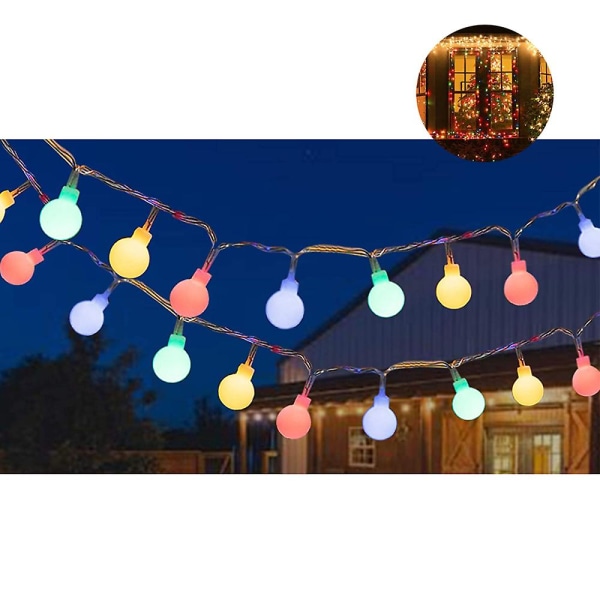 Ulkovalaistusketju Värikkäät Valopolut, 12m 120 Led 31v Muuntajalla, 8 Tilaa Jouluvalo Ketjut Juhliin Puutarhaan Parvekkeelle Ja Sisätiloihin, Christ