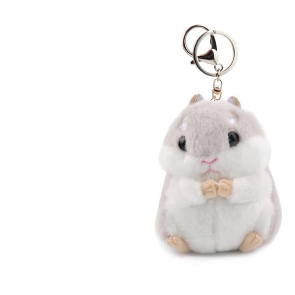 pc söpö hamsteri pehmo avaimenperä täytetty eläin avaimenperä harmaa grey
