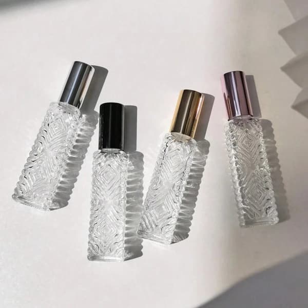 12 ml Refillable Perfume Bottle, Portable Glass Atomizer, Suitable for Travel. 4-pack.
