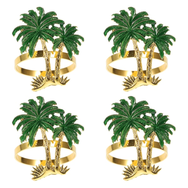 4 stk. Bankett Serviettringer Delikat Serviettspenner Hawaiisk Fest Serviettspenner Gull 5X4.5X4CM