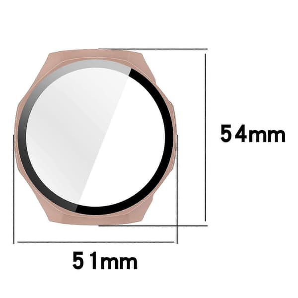 For Huawei Watch GT 6 Pro 46mm Watch Case PC Frame Cover with Tempered Glass Screen Protector Matte Silver Matte Silver