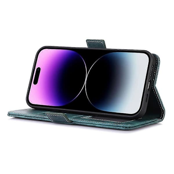 Til iPhone 16 Pro Max Etui PU Læder Stativ Retro Telefonetui med Kortlommer