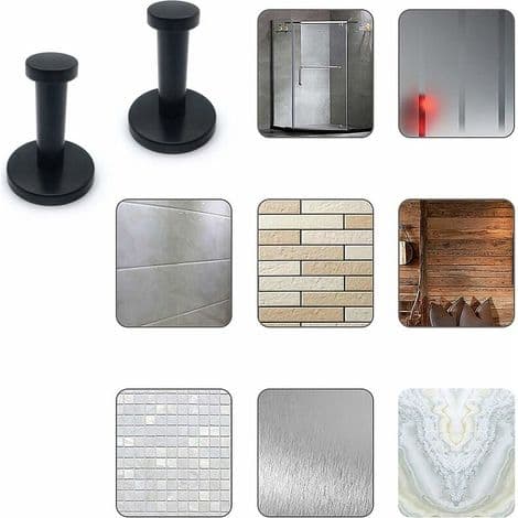 (Black) Coat Hooks, 4 Pieces Wall Mounted Clothes Hooks, Wall Mounted Coat Hook