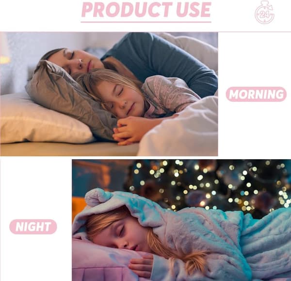 (Rosa) Børnevækkeur, USB LED Børn Digital Sengeur