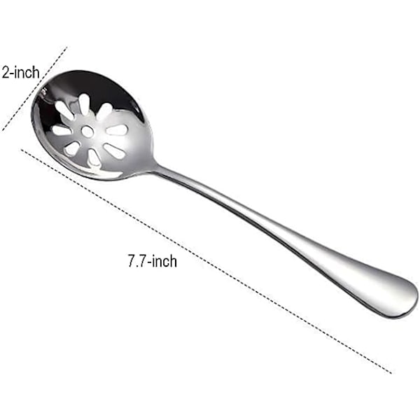 2-pakke Suppe Spiseske med Huller 7,7 tommer Rustfrit Stål Si Ske til Buffet, Middag, Restauranter