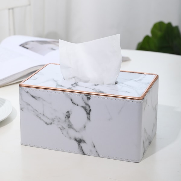 Vevnadsasköverdrag Rektangulärt 19*13*9.5CM Förfinad Modern PU-Läder Vevnadsdispenser Askhållare för Byrå Badrum