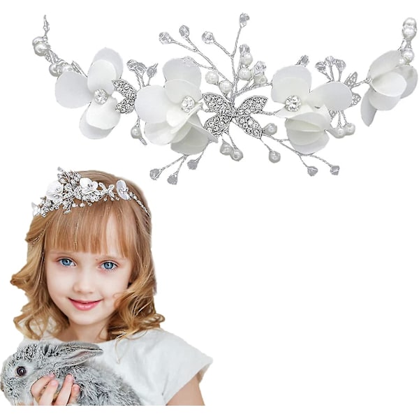 Bröllopshuvudbonader Brud Blomma Flickan Prinsessa Hårtillbehör, Kristallblommor Hårband