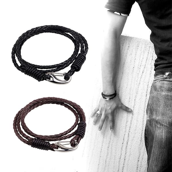Koreansk version ornament armbånd slangeskind koskind herre rustfrit stål