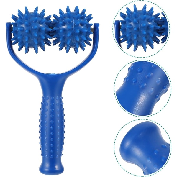 PVC Muskelavslappnande Rulle Muskelrulle Stick Handhållen Skumrulle Massager för Rygg Nacke Arm Ben (Blå)