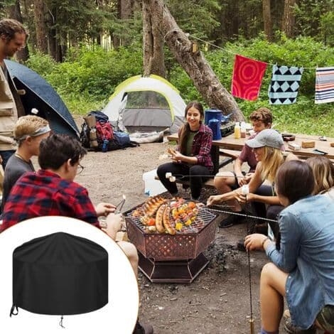 Vattentätt runt eldstadsöverdrag, vindtätt, rivtåligt, 210D Oxford-tyg, grillöverdrag, eldstadsöverdrag (77x31cm)
