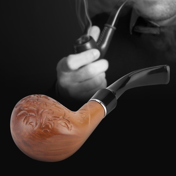 Rökrör, samlarobjekt Hållbar Rökrör Resin Carve Pattern Pipe Perfekt Rökpipa Gentleman Present