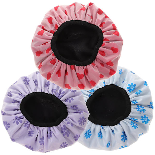 4 stk Dusjhetter Vanntette Tørre Hårhetter Vannabsorberende Dusjhetter Hårbonnets Assorterte Farger 27x27cm
