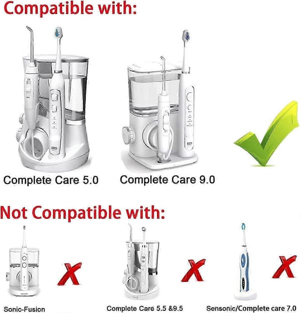 For Waterpik Complete Care 9.0 Sonic Electric Toothbrush 8-Pack Replacement Brush Heads Refill Compatible with WP-900 Models