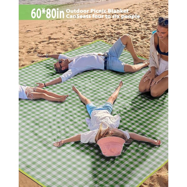 Picknickfilt, vikbar vattentät sandmatta, 60" x 80" Extra stor picknickfilt för strandcamping Vandring Resor Outdo