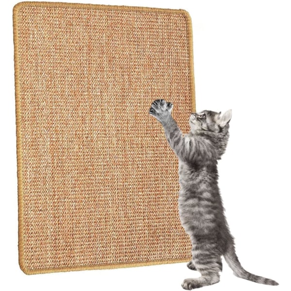 Katteskrapestolpe, naturlig sisal kattematte, anti-skli horisontal og vertikal katteskrapestolpe for klør Kattematte beskytter teppe